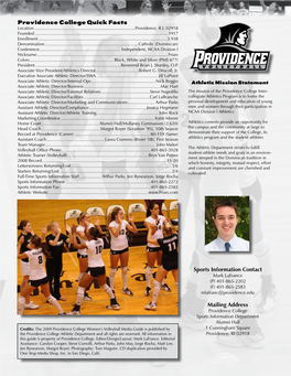 Providence College Quick Facts Sports Information Contact Mailing