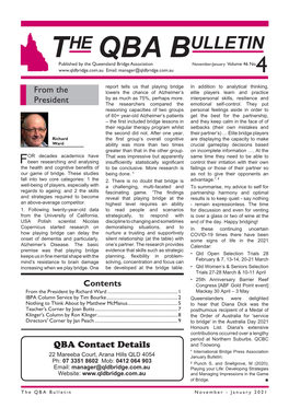 The QBA Bulletin November - January 2021 2