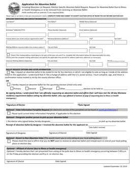 Application for Absentee Ballot