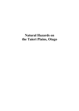 Natural Hazards on the Taieri Plains, Otago