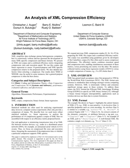 An Analysis of XML Compression Efficiency