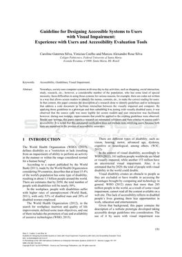 Guideline for Designing Accessible Systems to Users with Visual Impairment: Experience with Users and Accessibility Evaluation Tools