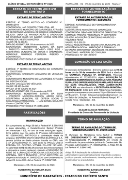 Município De Marataízes, Através Contratante: Município De Marataízes Da Secretaria Municipal De Obras E Urbanismo