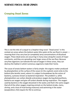 Science Focus: Dead Zones