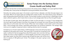 Sump Pump Information Card