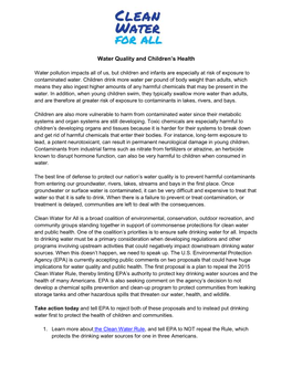 Water Quality and Children's Health