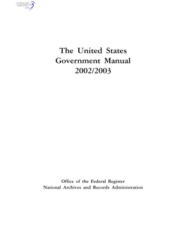 The United States Government Manual 2002/2003