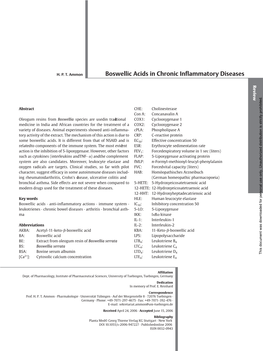 Boswellic Acids in Chronic Inflammatory Diseases Review