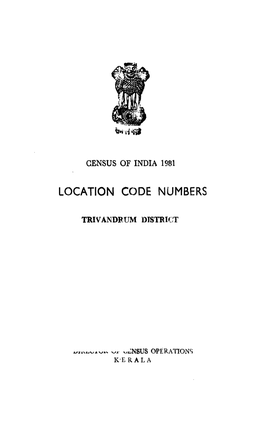 Location Code Numbers, Trivandrum