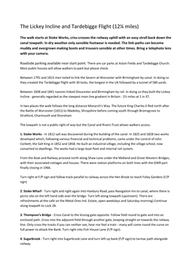 The Lickey Incline and Tardebigge Flight (12¼ Miles)