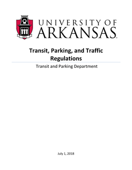 Transit, Parking, and Traffic Regulations Transit and Parking Department