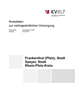 Kreisdaten Frankenthal, Speyer Und Rhein-Pfalz-Kreis