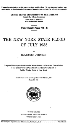 The New York State Flood of July 1935