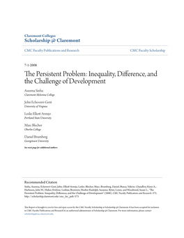 The Persistent Problem: Inequality, Difference, and the Challenge of Development