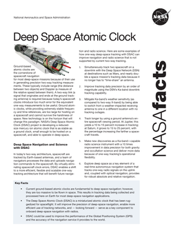 Deep Space Atomic Clock