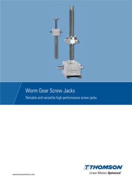 Worm Gear Screw Jacks Reliable and Versatile High Performance Screw Jacks