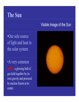 The Sun Visible Image of the Sun