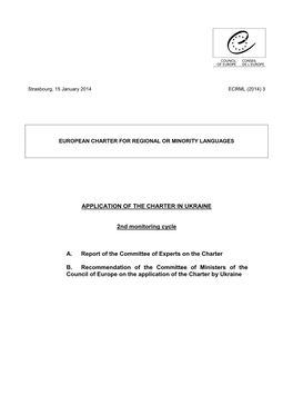 APPLICATION of the CHARTER in UKRAINE 2Nd Monitoring Cycle A