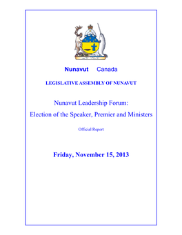 Nunavut Leadership Forum