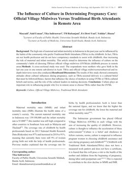 Official Village Midwives Versus Traditional Birth Attendants in Remote Area