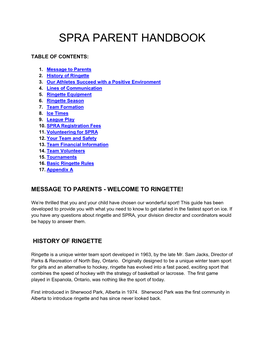 Spra Parent Handbook