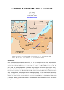 Trip Report Buryatia 2004