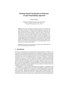 Ontology-Based Classification of Molecules