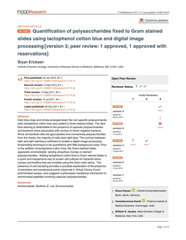 Quantification of Polysaccharides Fixed to Gram Stained