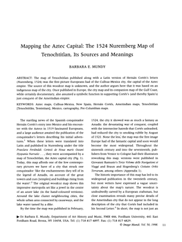 The 1524 Nuremberg Map of Tenochtitlan, Its Sources and Meanings