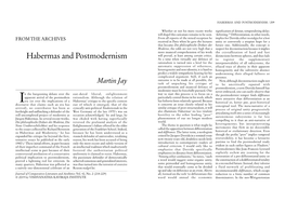 Martin Jay – Habermas and Postmodernism