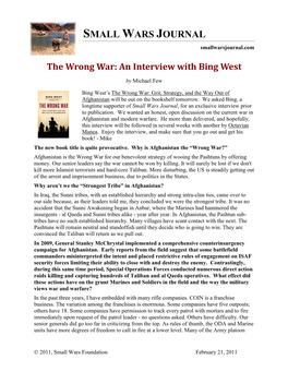 An Interview with Bing West