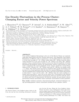 Gas Density Fluctuations in the Perseus Cluster: Clumping Factor and Velocity Power Spectrum