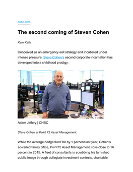 The Second Coming of Steven Cohen