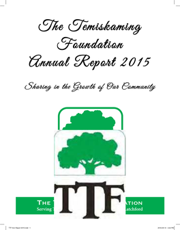 The Temiskaming Foundation Annual Report 2015