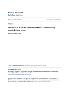 Utilization of Extracted Hardwood Flakes for Manufacturing Oriented Strand Lumber