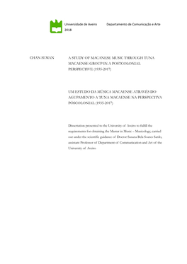 A Study of Macanese Music Through Tuna Macaense Group in a Postcolonial Perspective (1935-2017)