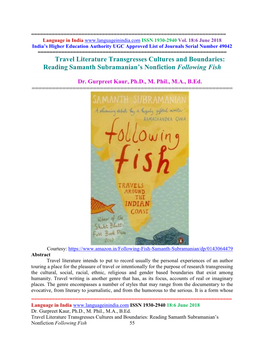 Reading Samanth Subramanian's Nonfiction Following Fish