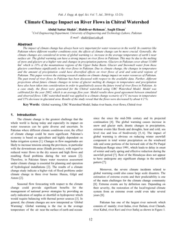 Climate Change Impact on River Flows in Chitral Watershed