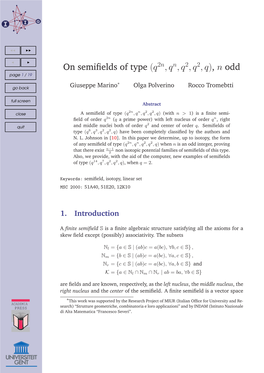 On Semifields of Type