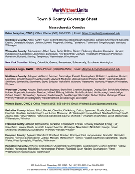 Town & County Coverage Sheet