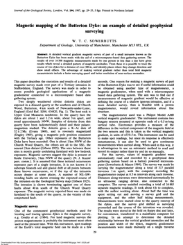 Magnetic Mapping of the Butterton Dyke: an Example of Detailed Geophysical Surveying