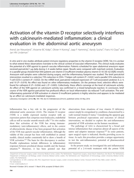 Activation of the Vitamin D Receptor Selectively Interferes With