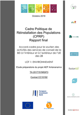 Cadre Politique De Réinstallation Des Populations (CPRP) Rapport Final
