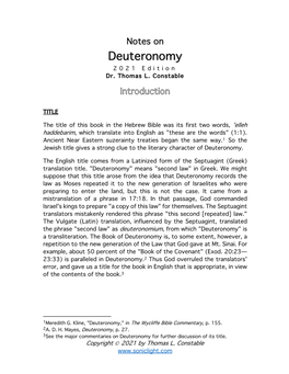 Deuteronomy 202 1 Edition Dr