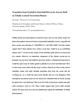 Transition from Eyeball to Snowball Driven by Sea-Ice Drift on Tidally Locked Terrestrial Planets