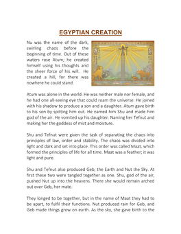 Egyptian Creation