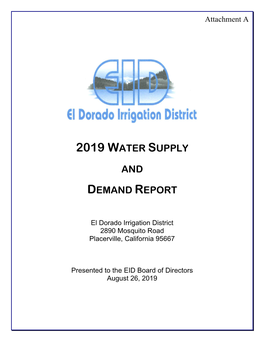 2019 Water Supply