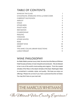 Wine List at the Marcus Whitman Hotel Focuses Primarily on Local Vineyards and Producers