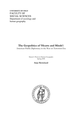 The Geopolitics of ‘Hearts and Minds’: American Public Diplomacy in the War on Terrorism Era