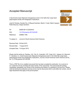 Palynological Results and Stratigraphic Implications